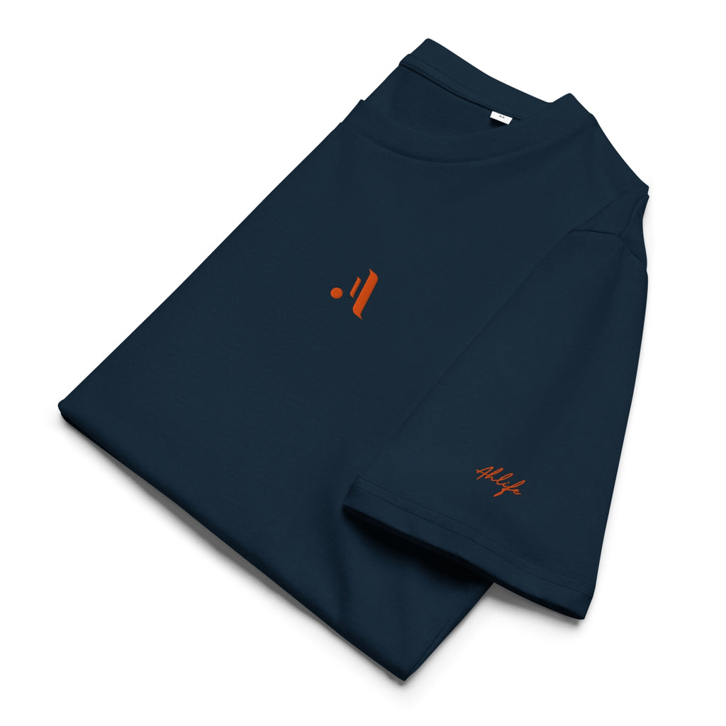 Unisex Organic Rib Neck Tee — A • Solar Orange