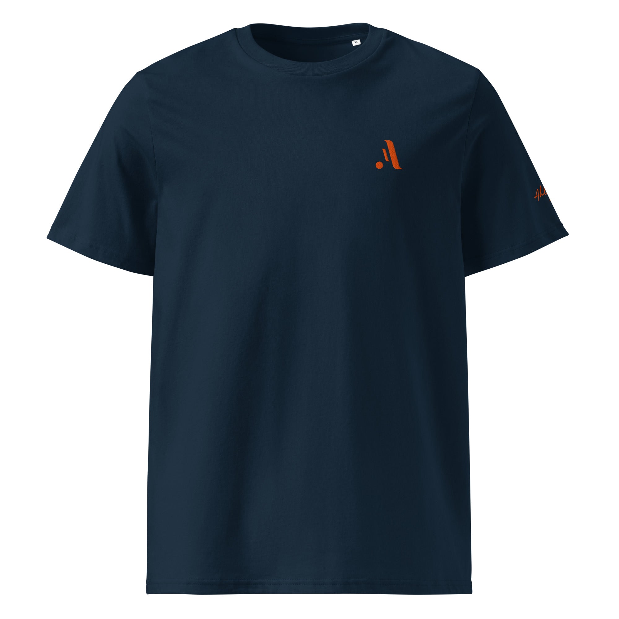 Unisex Organic Rib Neck Tee — A • Solar Orange