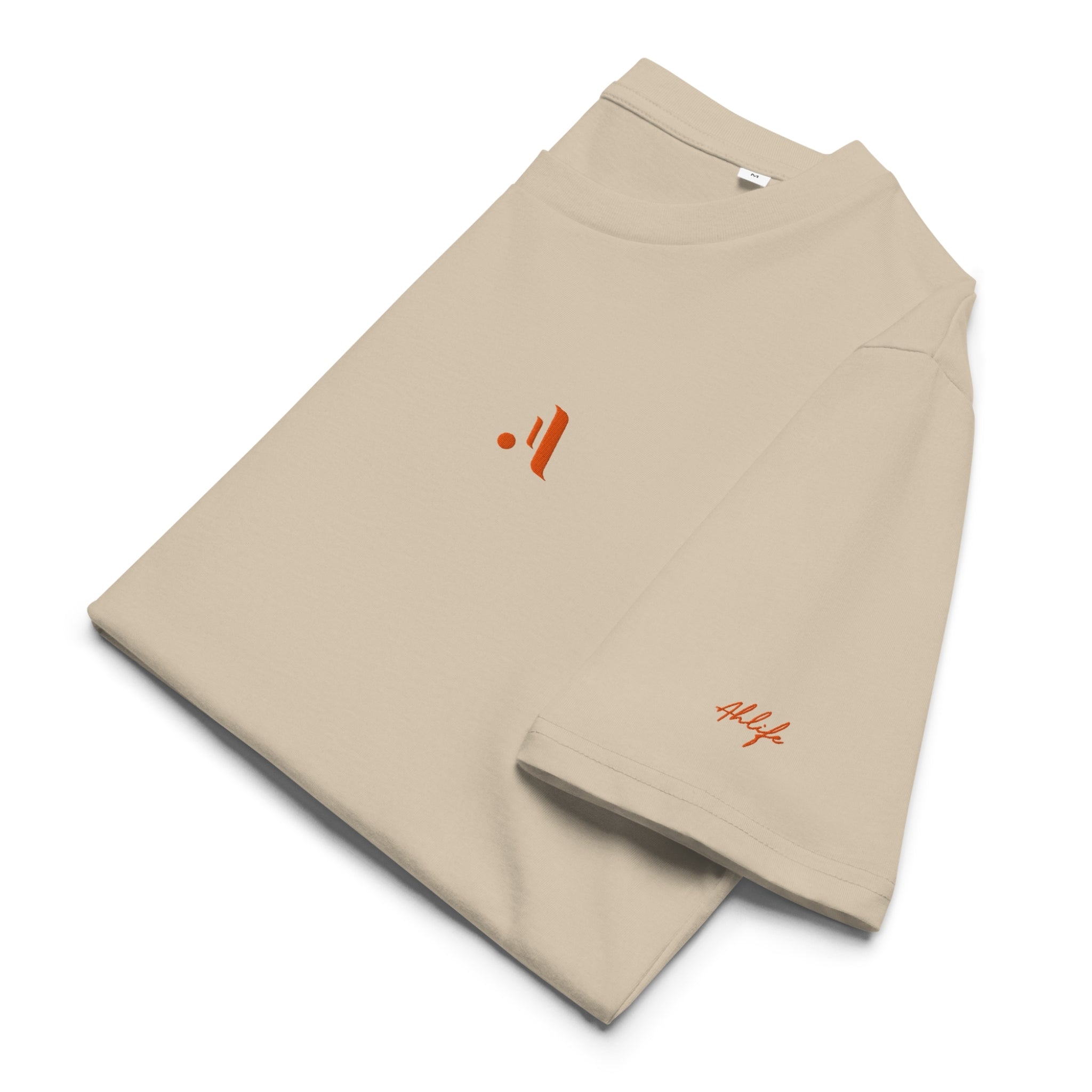 Unisex Organic Rib Neck Tee — A • Solar Orange