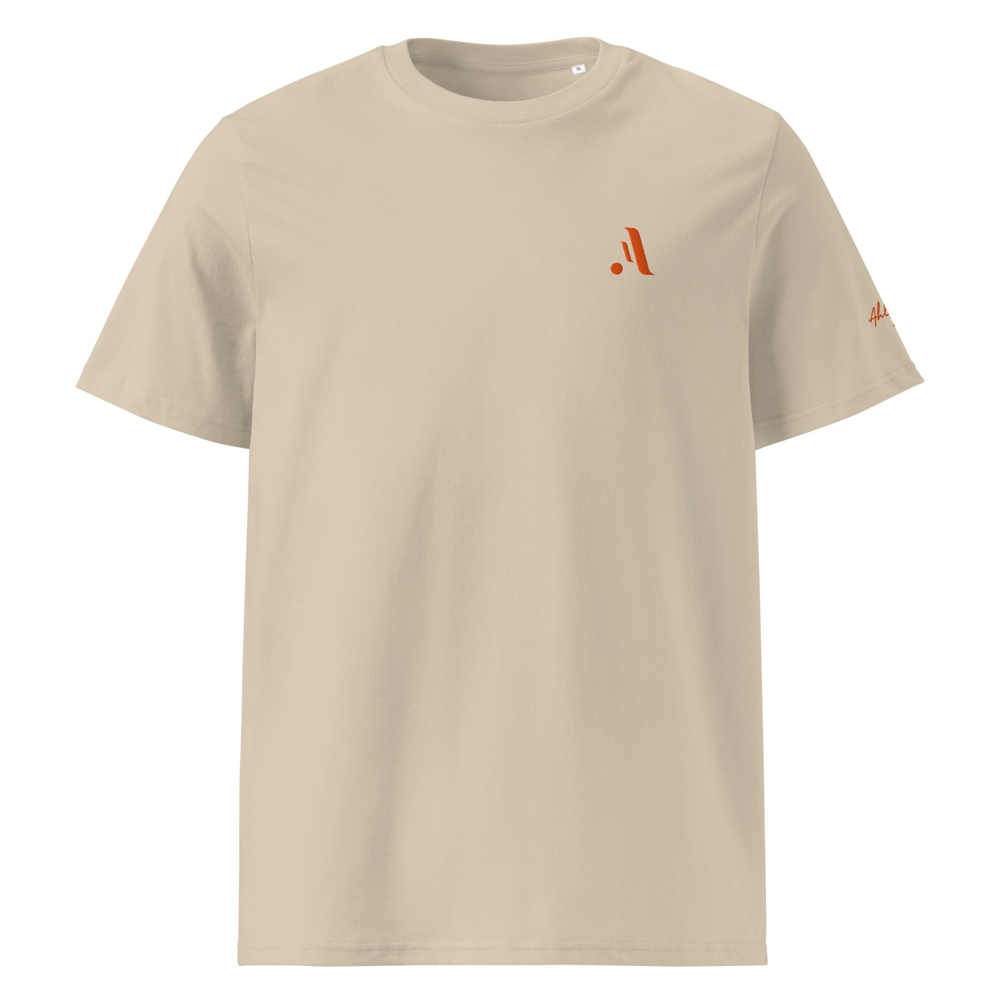 Unisex Organic Rib Neck Tee — A • Solar Orange
