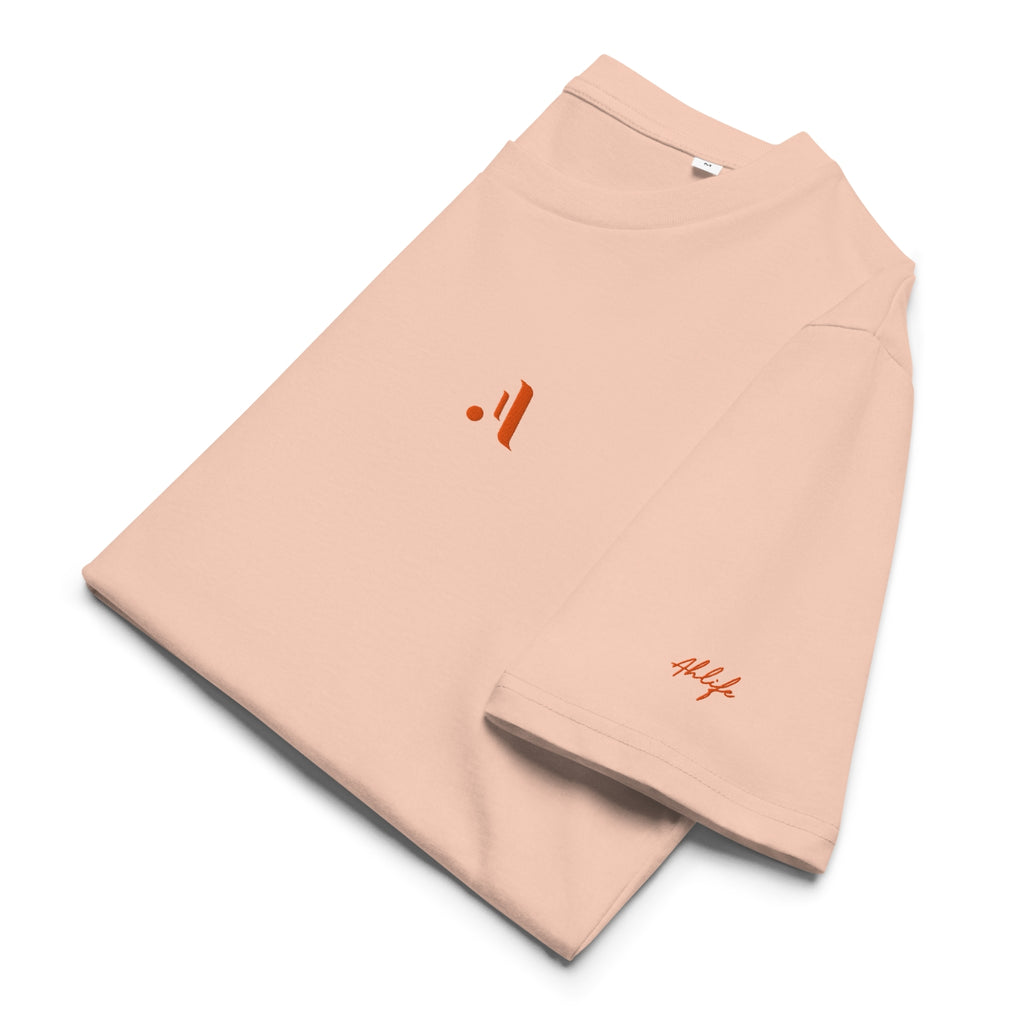 Unisex Organic Rib Neck Tee — A • Solar Orange