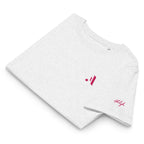 Women’s Organic Rib Neck Tee — A • Flamingo Pink