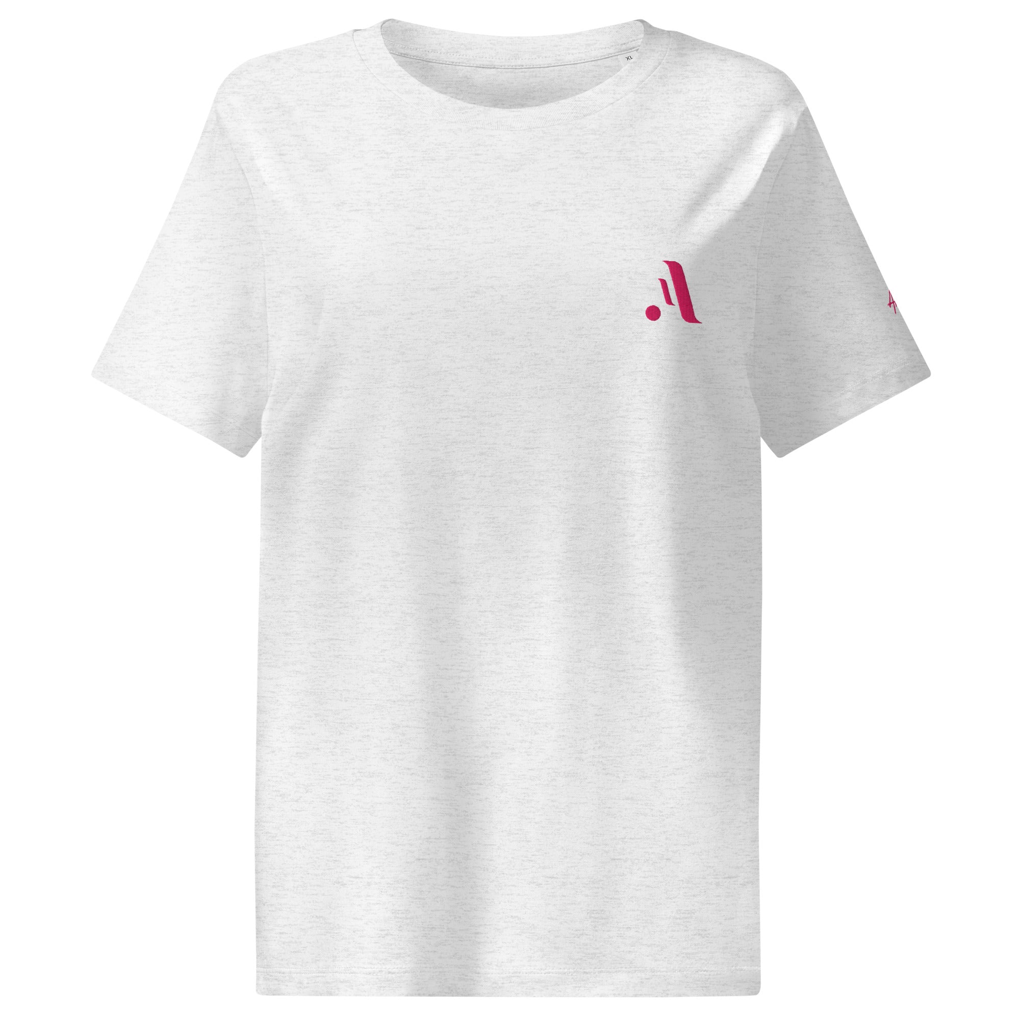 Women’s Organic Rib Neck Tee — A • Flamingo Pink