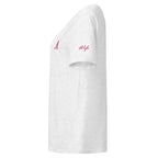 Women’s Organic Rib Neck Tee — A • Flamingo Pink