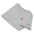 Women’s Organic Rib Neck Tee — A • Flamingo Pink