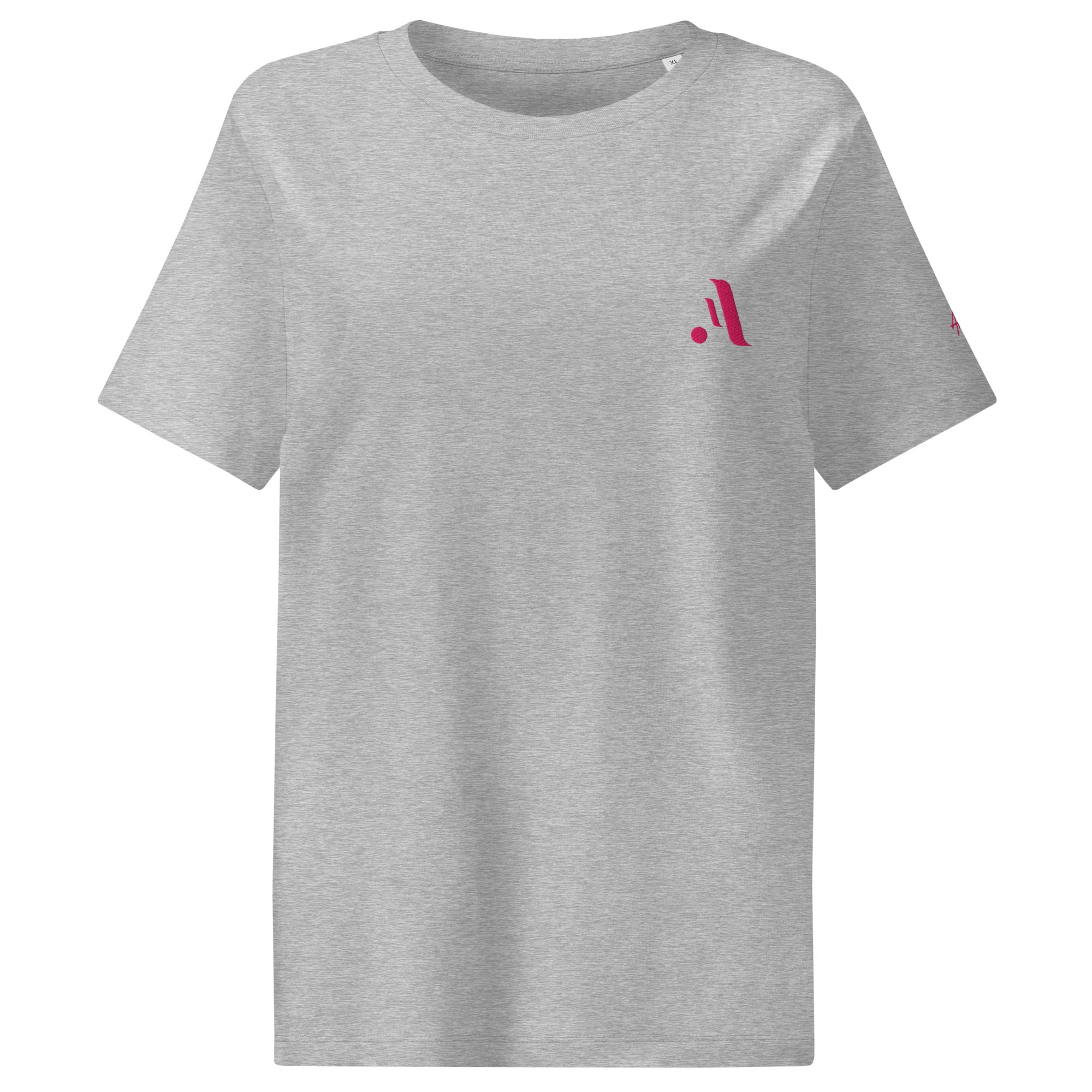 Women’s Organic Rib Neck Tee — A • Flamingo Pink