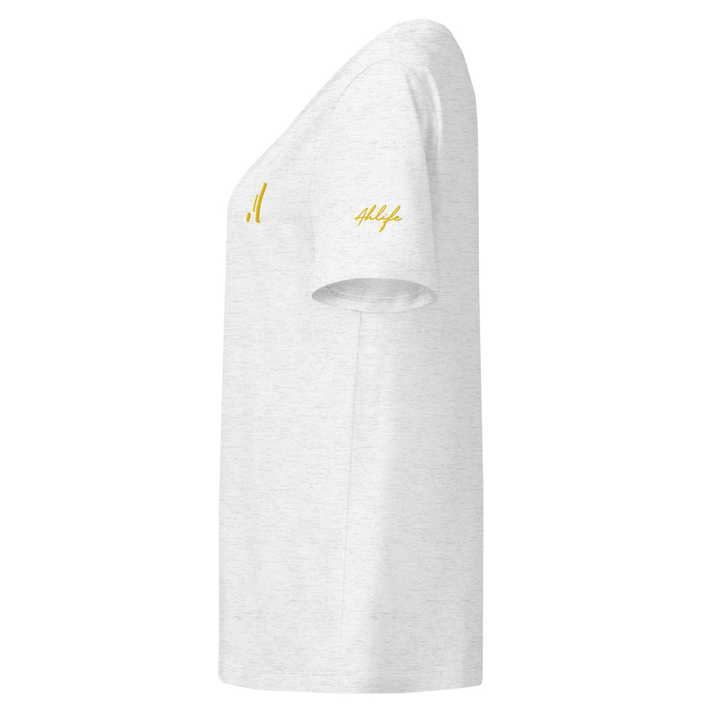 Women’s Organic Rib Neck Tee — A • Amber Gold
