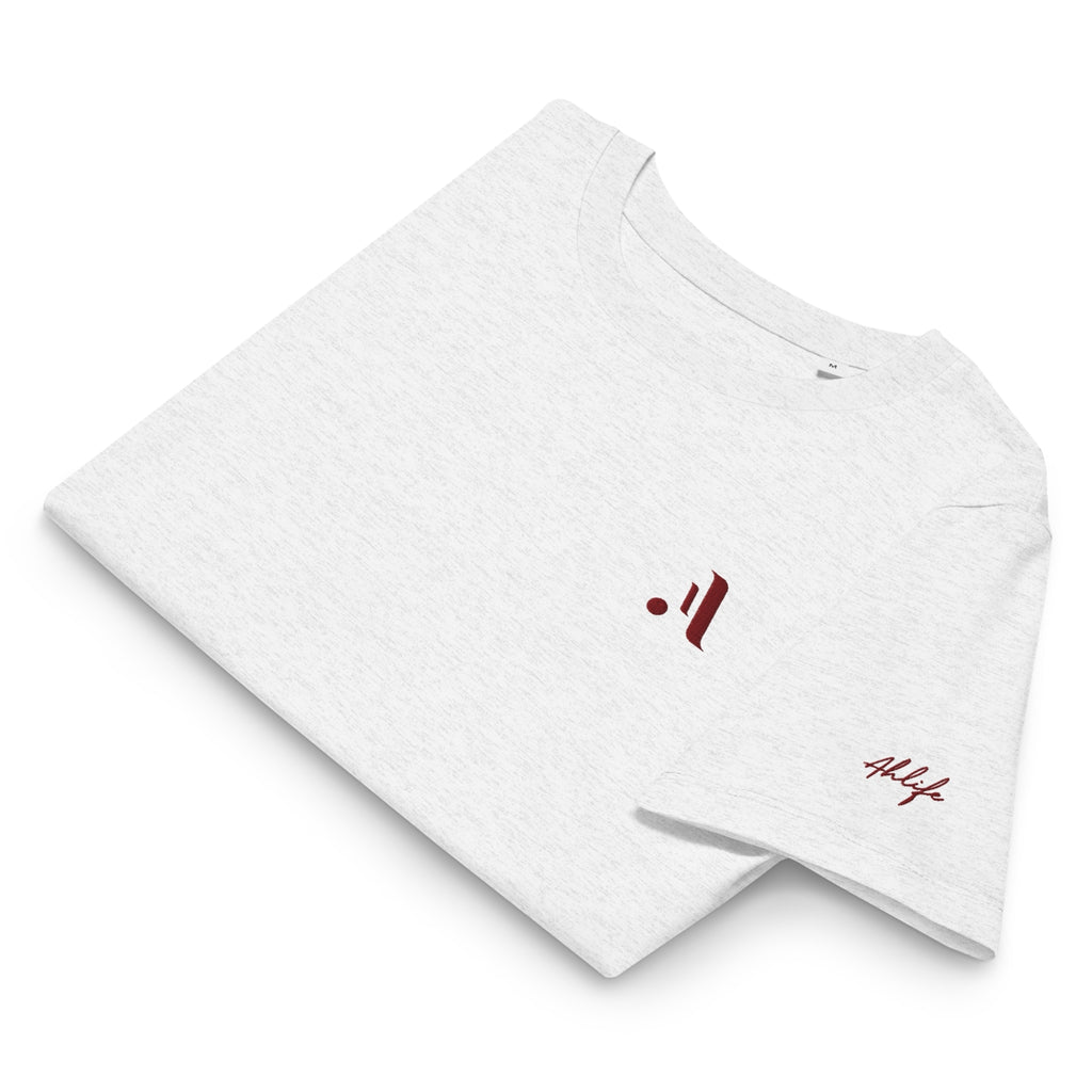 Women’s Organic Rib Neck Tee — A • Bordeaux Red