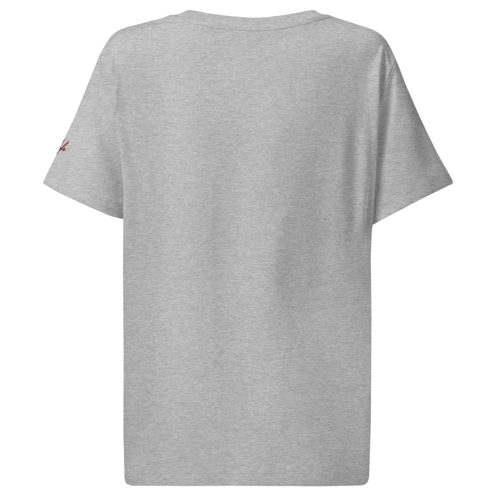 Women’s Organic Rib Neck Tee — A • Bordeaux Red