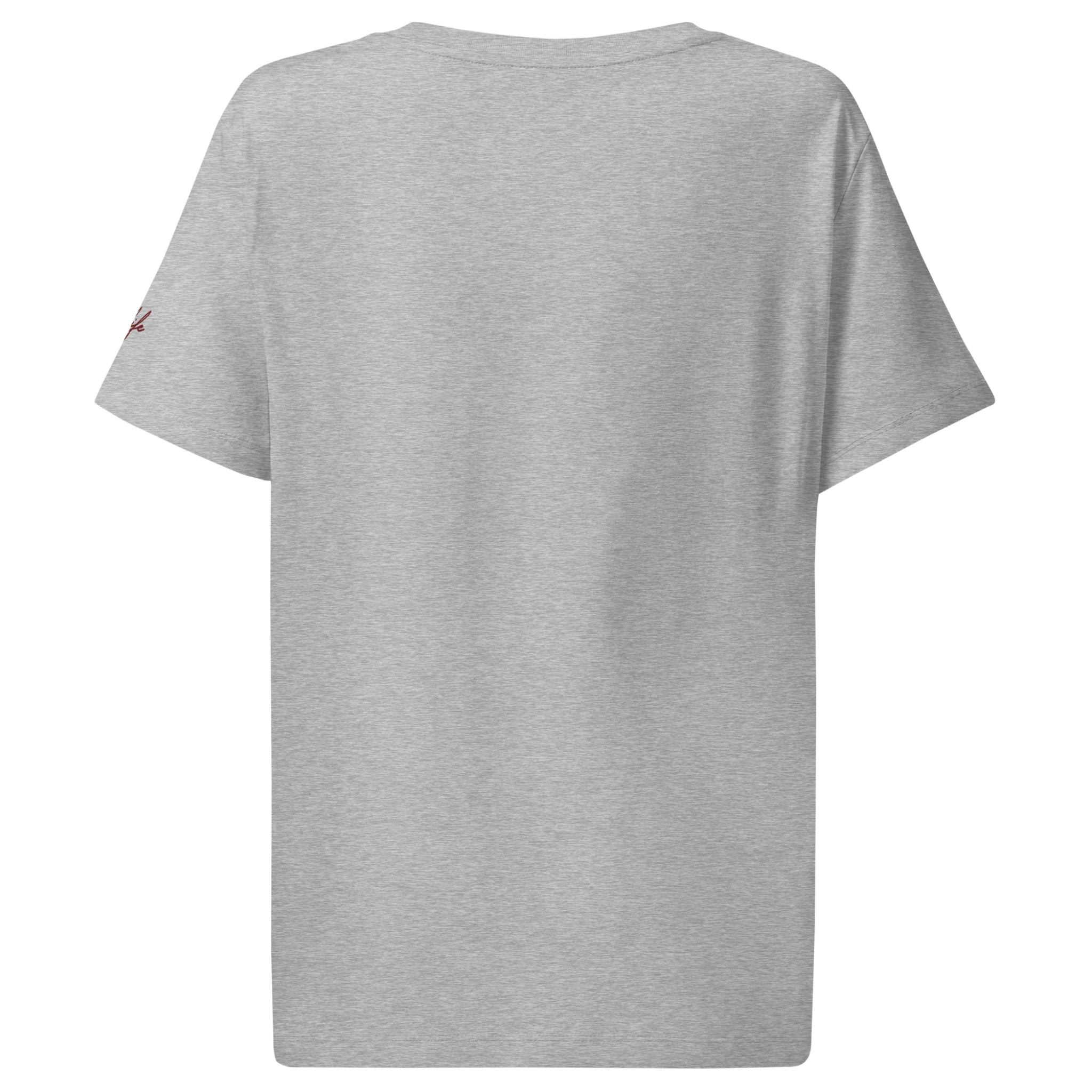 Women’s Organic Rib Neck Tee — A • Bordeaux Red