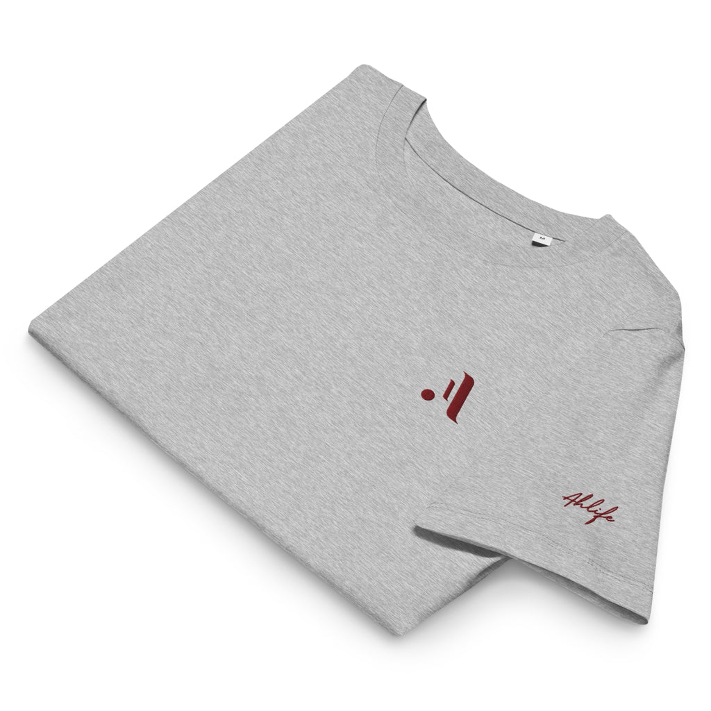 Women’s Organic Rib Neck Tee — A • Bordeaux Red