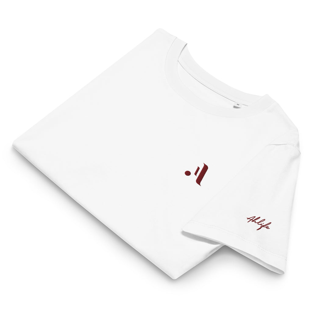 Women’s Organic Rib Neck Tee — A • Bordeaux Red