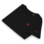 Women’s Organic Rib Neck Tee — A • Flamingo Pink