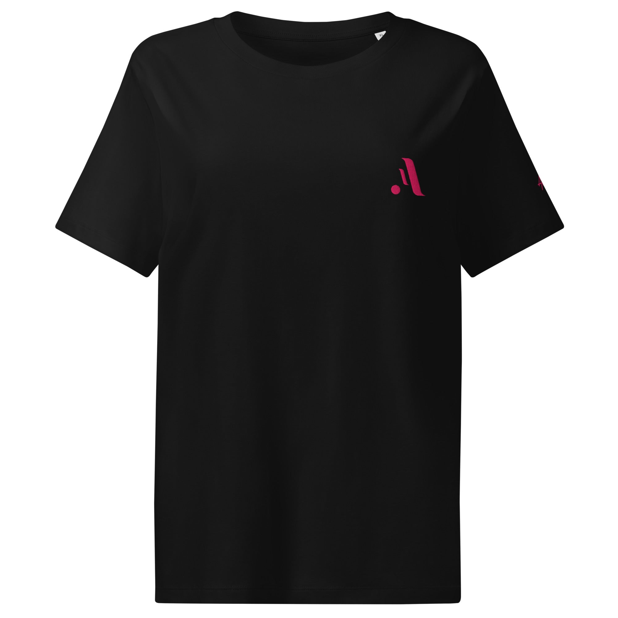 Women’s Organic Rib Neck Tee — A • Flamingo Pink