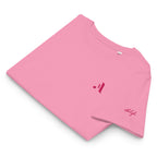 Women’s Organic Rib Neck Tee — A • Flamingo Pink