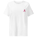 Women’s Organic Rib Neck Tee — A • Flamingo Pink