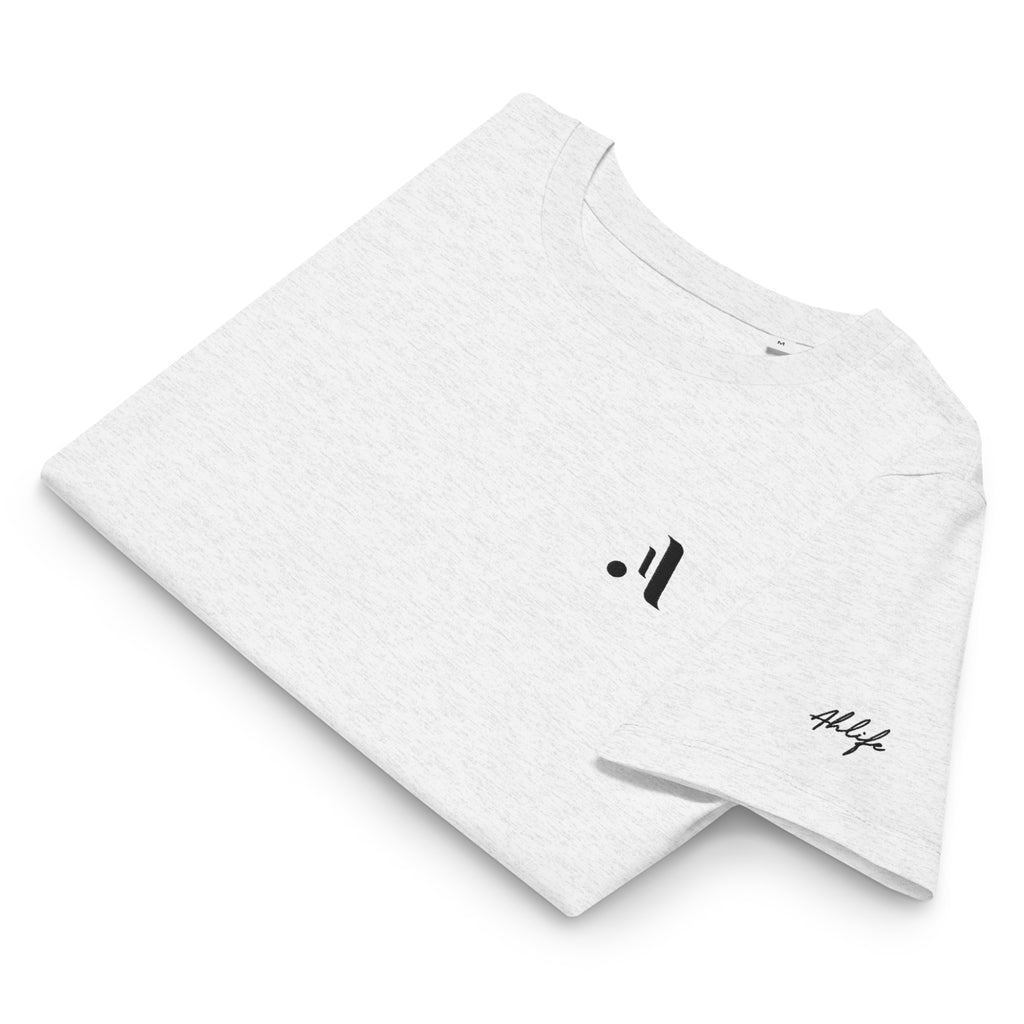 Women’s Organic Rib Neck Tee — A • Midnight Black