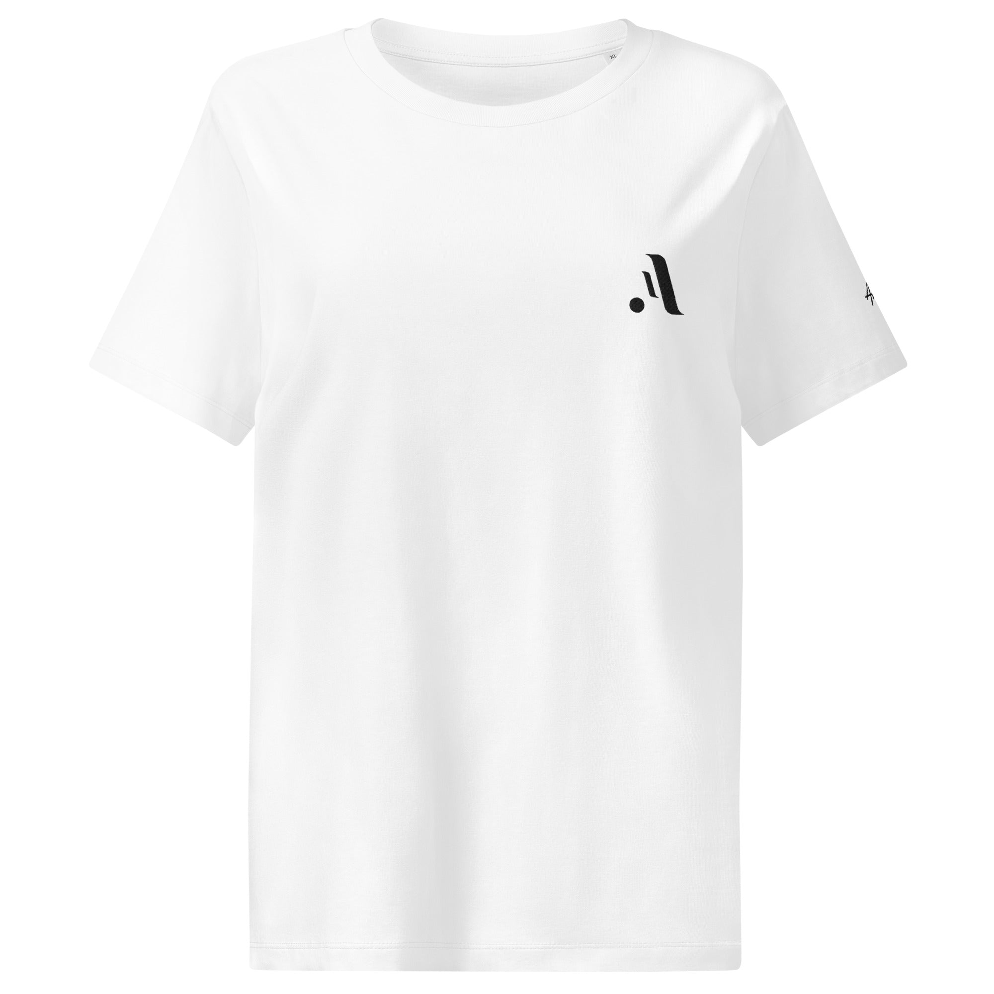Women’s Organic Rib Neck Tee — A • Midnight Black