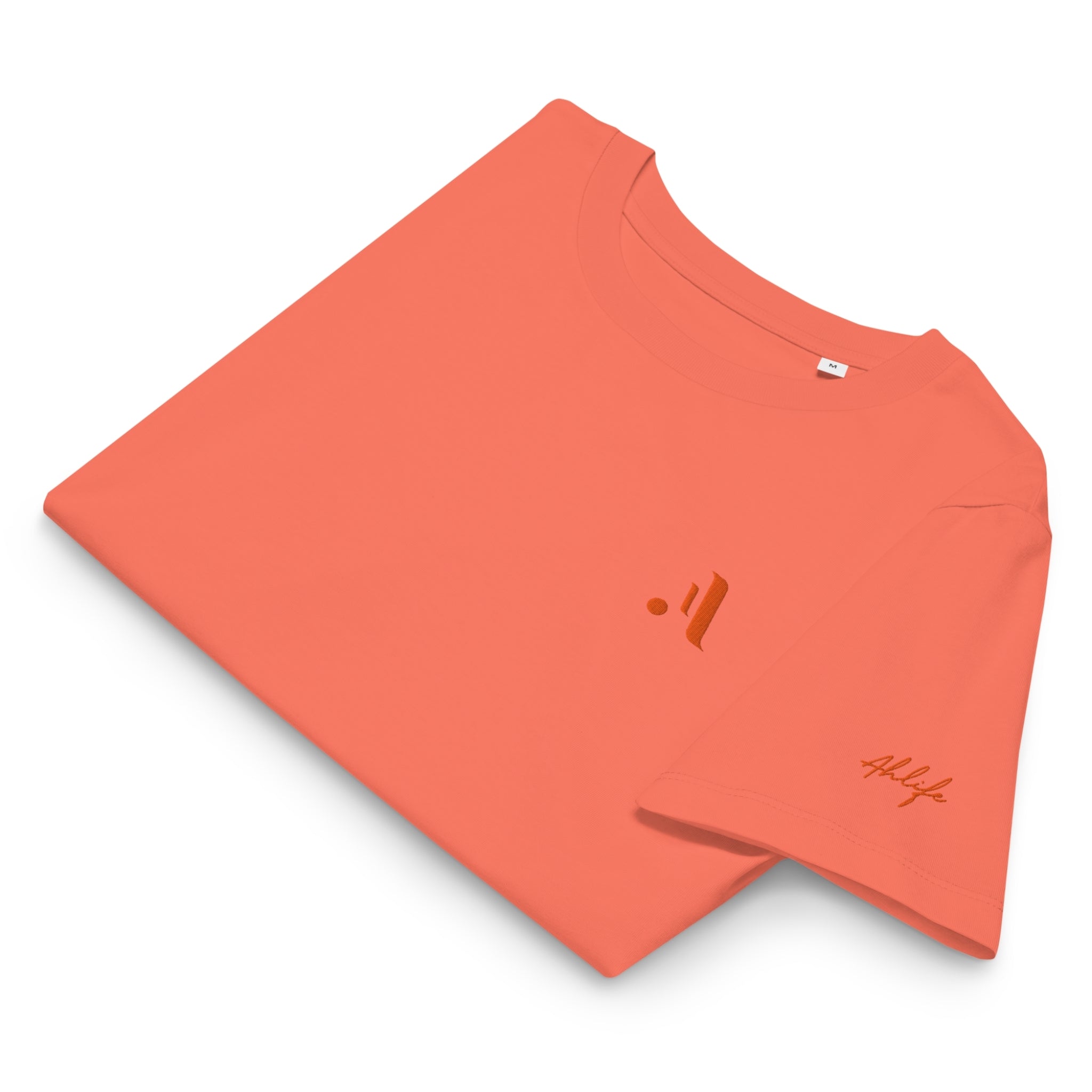 Women’s Organic Rib Neck Tee — A • Solar Orange