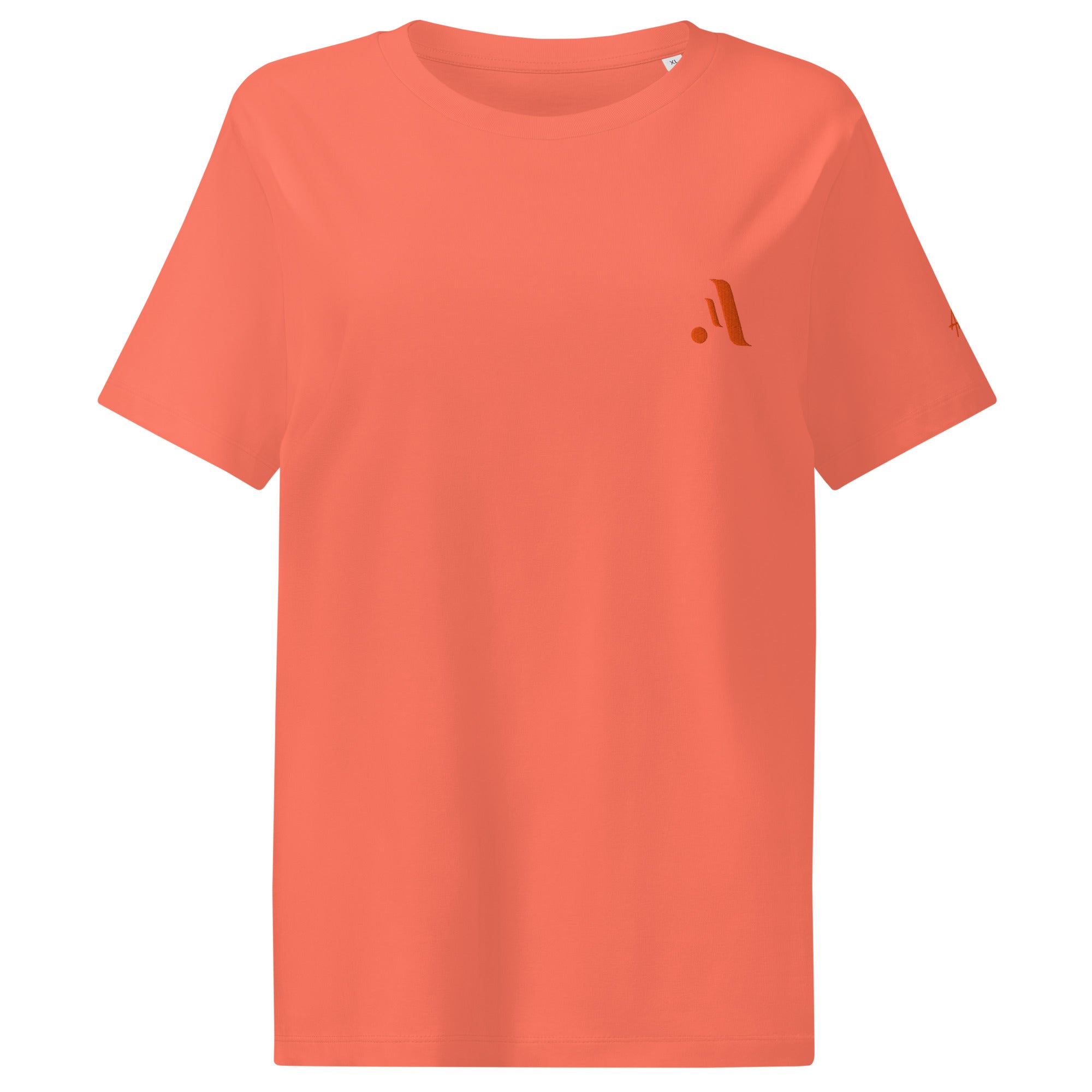 Women’s Organic Rib Neck Tee — A • Solar Orange