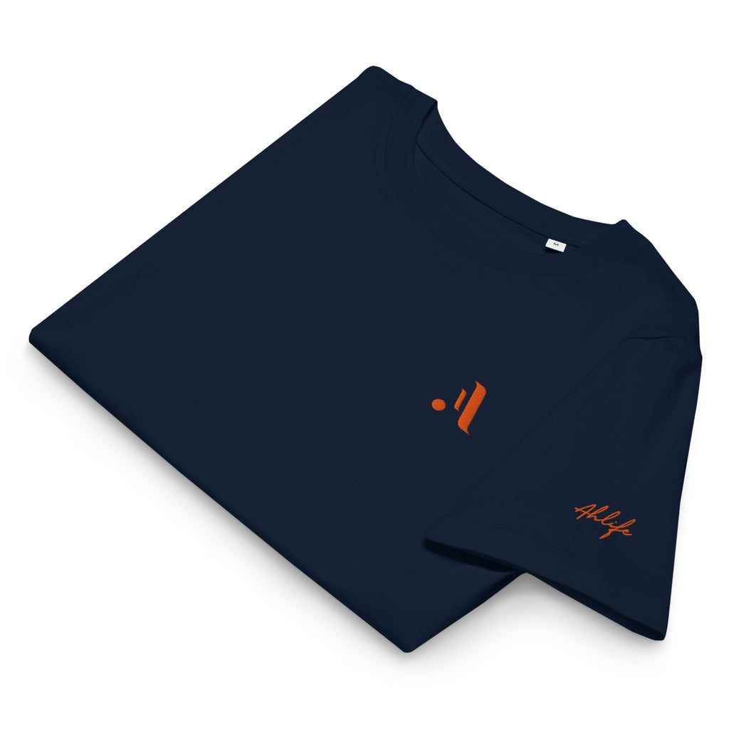 Women’s Organic Rib Neck Tee — A • Solar Orange