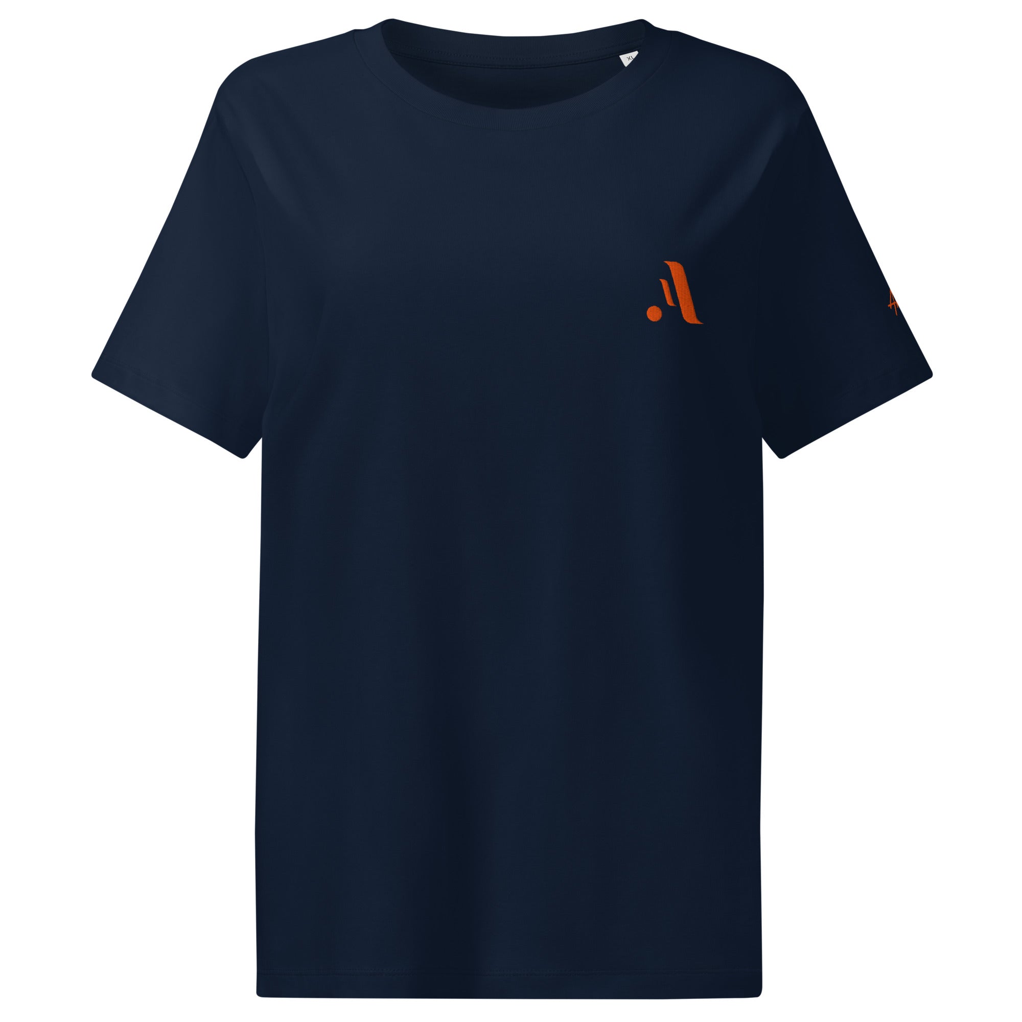 Women’s Organic Rib Neck Tee — A • Solar Orange