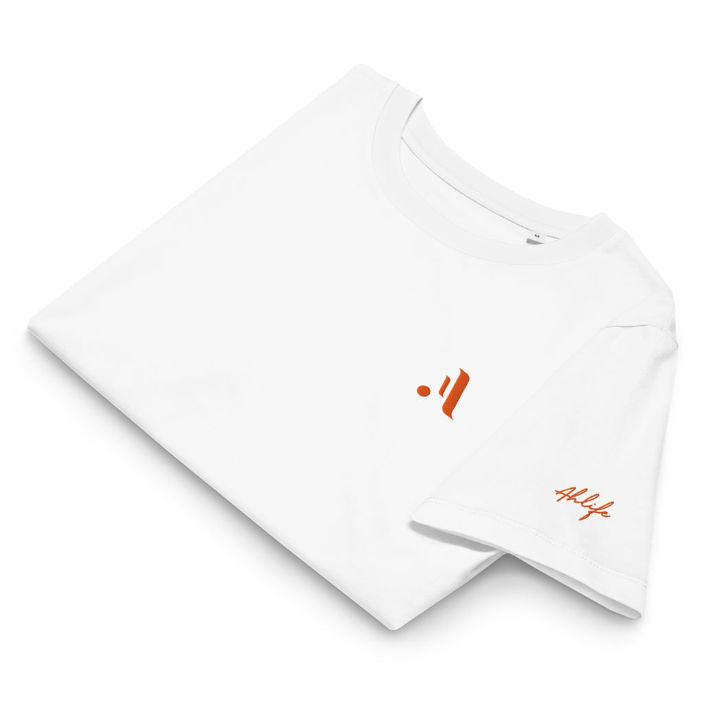 Women’s Organic Rib Neck Tee — A • Solar Orange