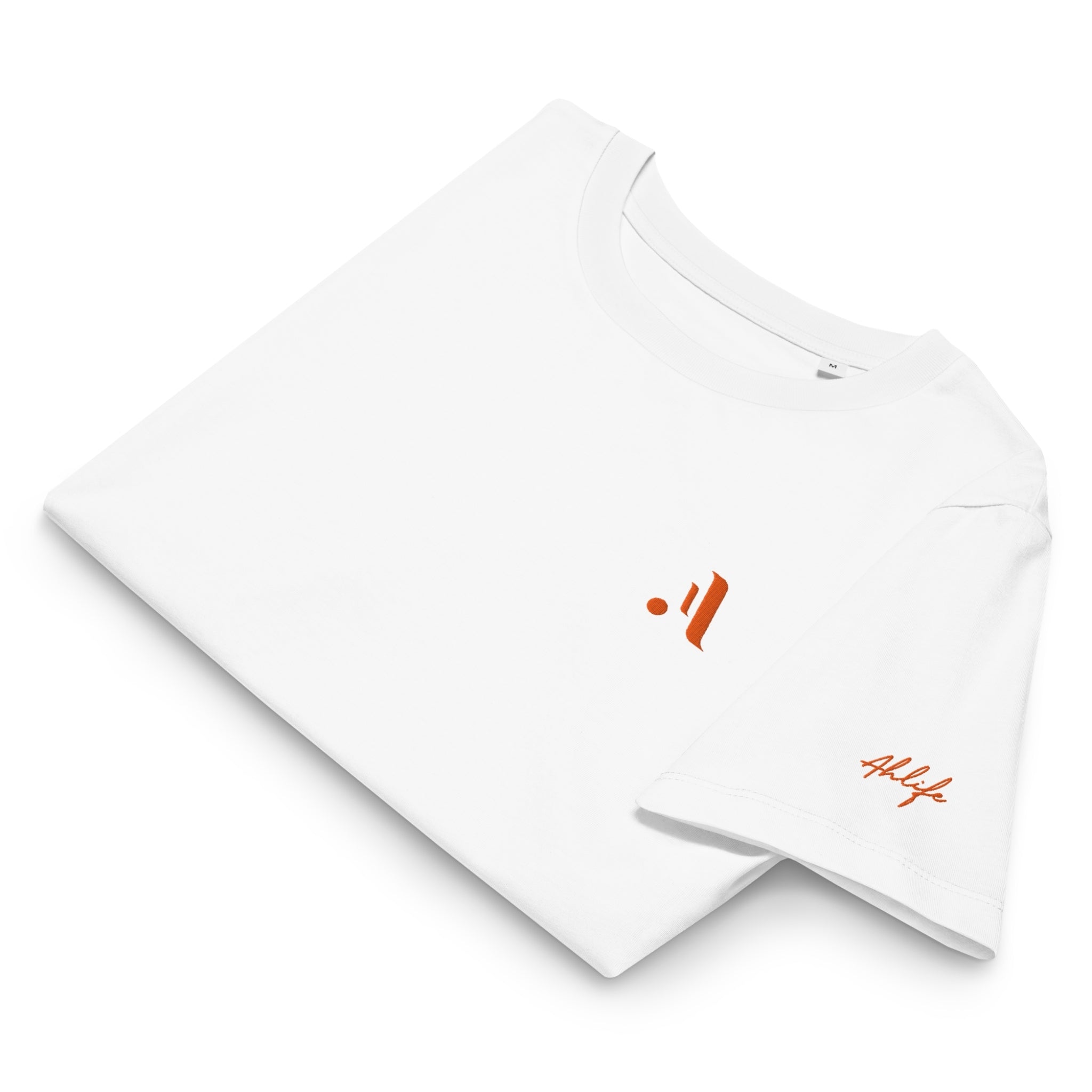 Women’s Organic Rib Neck Tee — A • Solar Orange